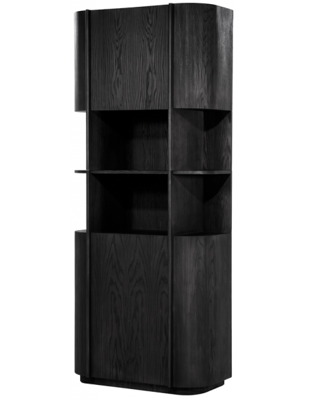 vitrineskab vitrine skab eg egetræ træ moderne design sort