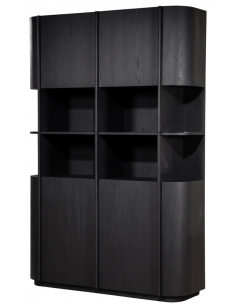 vitrineskab vitrine skab eg egetræ træ moderne design sort 2