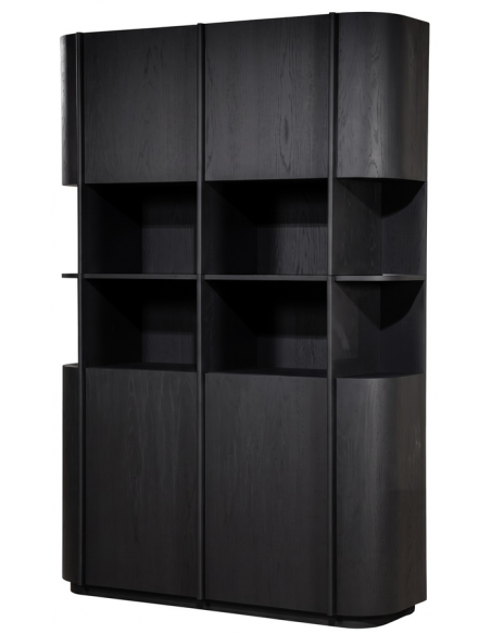 vitrineskab vitrine skab eg egetræ træ moderne design sort