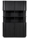 OSLO Vitrineskab i egetræ og egetræsfinér H220 x B148 cm - Sort