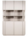 OSLO Vitrineskab i egetræ og egetræsfinér H220 x B148 cm - Taupe