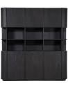 OSLO Vitrineskab i egetræ og egetræsfinér H220 x B203 cm - Sort