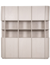 OSLO Vitrineskab i egetræ og egetræsfinér H220 x B203 cm - Taupe