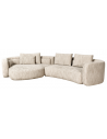 ANGUSTO Buet hjørnesofa i polyester 389 x 200 cm - Natur