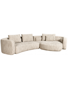 sofa stof moderne design natur beige stor bred flyder luksus hjørnesofa buet
