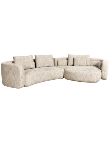 sofa stof moderne design natur beige stor bred flyder luksus hjørnesofa buet