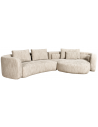 ANGUSTO Buet hjørnesofa i polyester 389 x 200 cm - Natur