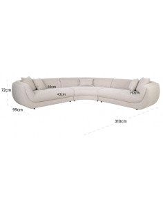 sofa stof moderne design natur beige stor bred flyder luksus hjørnesofa buet 2
