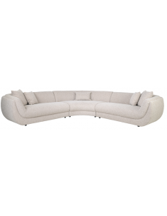 sofa stof moderne design natur beige stor bred flyder luksus hjørnesofa buet