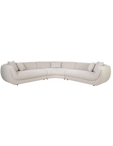 GIANELLE Hjørnesofa i bouclé polyester 310 x 310 cm - Meleret natur