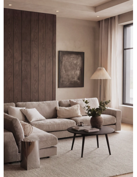 chaiselongsofa i beige stof komfortabel design flydersofa sofa moderne chaiselong modulsofa