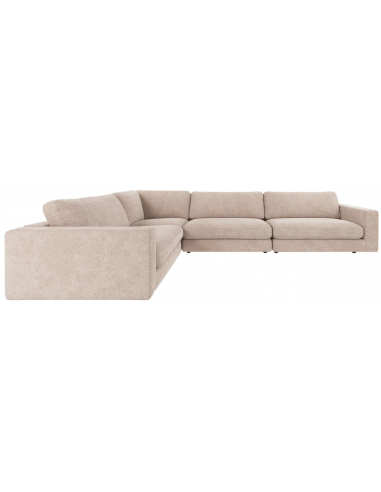 hjørnesofa i beige stof komfortabel design flydersofa sofa moderne modulsofa