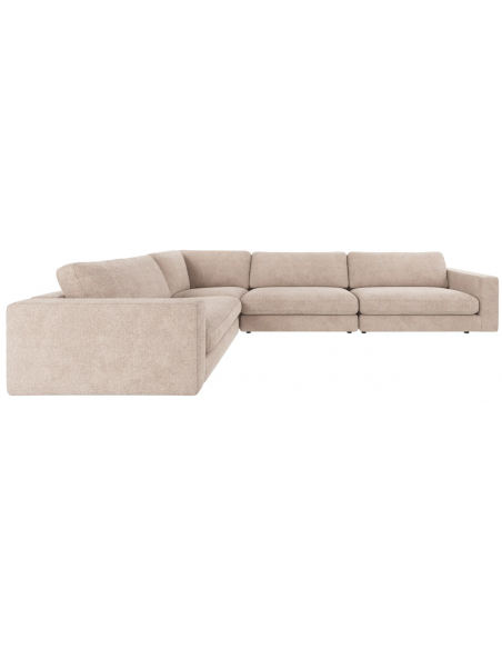 hjørnesofa i beige stof komfortabel design flydersofa sofa moderne modulsofa