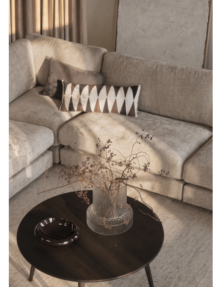 hjørnesofa i beige stof komfortabel design flydersofa sofa moderne modulsofa