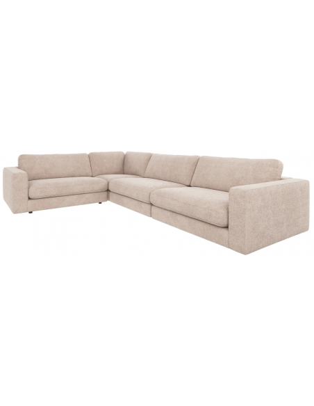 hjørnesofa i beige stof komfortabel design flydersofa sofa moderne modulsofa