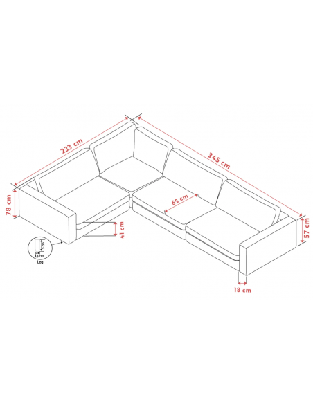 hjørnesofa i beige stof komfortabel design flydersofa sofa moderne modulsofa