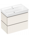 Hansgrohe Xilesa E badmiljø i MDF og porcelæn 80 x 48 cm - Mat sandbeige
