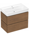 Hansgrohe Xilesa E badmiljø i MDF og porcelæn 80 x 48 cm - Cashmere eg