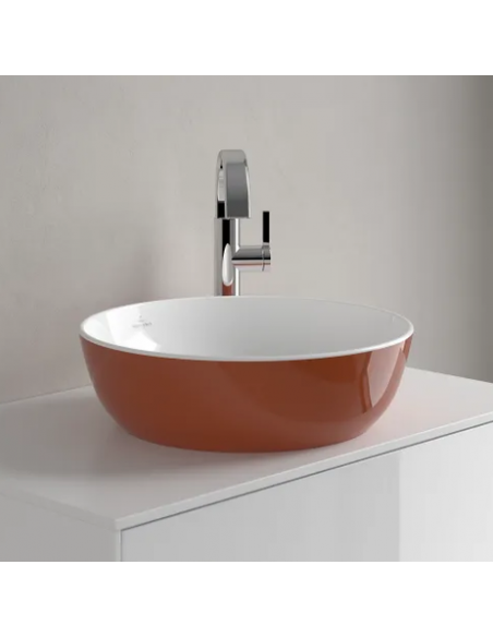 rund håndvask vask bordmonteret bordplade keramik porcelæn