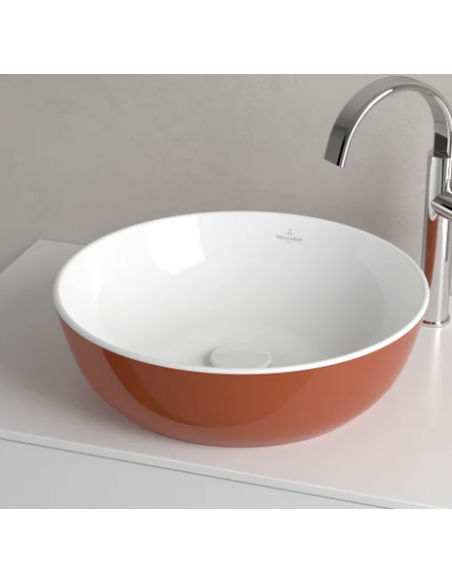 rund håndvask vask bordmonteret bordplade keramik porcelæn