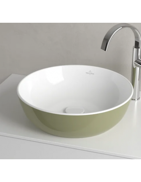 rund håndvask vask bordmonteret bordplade keramik porcelæn