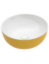 Villeroy & Boch Bordmonteret rund håndvask m/bundventil i porcelæn Ø43 cm - Gul