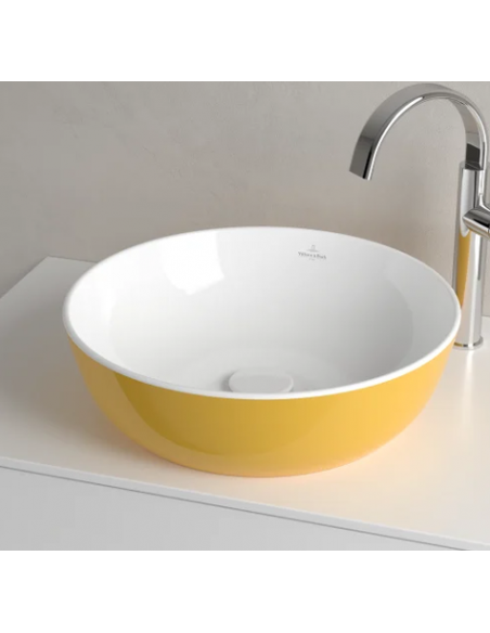 rund håndvask vask bordmonteret bordplade keramik porcelæn