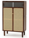 Skoskab i bambus og polyrattan H107 x B67 x D33 cm - Brun/Natur
