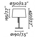 Bordlampe i tekstil og metal H45 x Ø31 cm 1 x E27 - Hvid/Krom