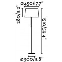 Bordlampe i tekstil og metal H45 x Ø31 cm 1 x E27 - Hvid/Krom