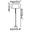 Gulvlampe i tekstil og metal H151 x Ø45 cm 1 x E27 - Hvid/Krom