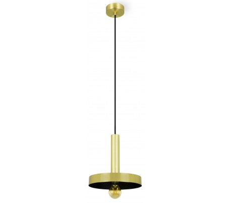 Loftlampe i metal Ø25 cm 1 x E27 - Sort/Satineret guld