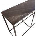 Industrielt sofabord 140 x 40 cm i marmor og metal - Sort/Sort
