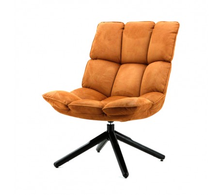 Daan lænestol i læder/polyester H70 cm - Grøn