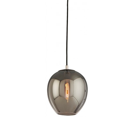 Billede af Odyssey Loftlampe i glas og jern Ø23 cm 1 x E27 - Smoked/Poleret nikkel
