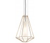 Silhouette Loftlampe i glas og jern Ø41 cm 1 x E27 - Opalhvid/Guld