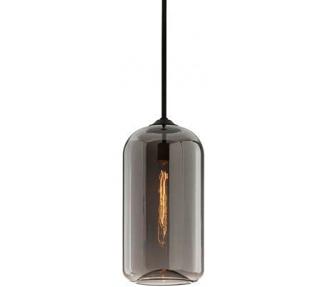 District Loftlampe i glas og jern Ø25,5 cm 1 x E27 - Satineret sort/Sort