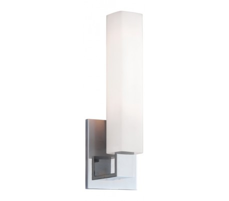 Livingston Badeværelseslampe i messing og opalglas H35 cm 1 x E27 - Poleret krom/Opalglas