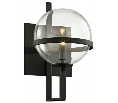 Union Square Væglampe i jern og glas H53 cm 1 x E27 - Smoked/Grafit
