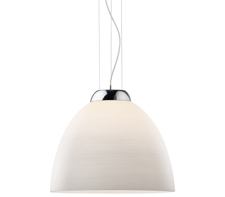 Billede af TOLOMEO SP1 Loftlampe i glas og stål Ø40 cm 1 x E27 - Krom/Hvid