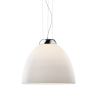 TOLOMEO SP1 Loftlampe i glas og stål Ø40 cm 1 x E27 - Krom/Hvid