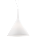 TOLOMEO SP1 Loftlampe i glas og stål Ø40 cm 1 x E27 - Krom/Hvid