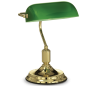 LAWYER Bordlampe i metal og glas H38 cm 1 x E27 - Messing/Grøn