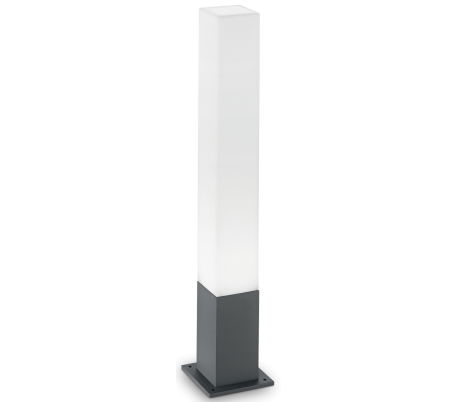 Billede af EDO Bedlampe i aluminium og polycarbonat Firkantet H79 cm 1 x GX53 - Antracit/Hvid