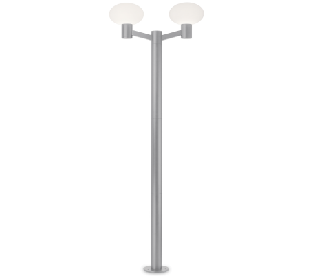 ARMONY Dobbelt Bedlampe i aluminium og plast H215 cm 2 x E27 - Hvid/Hvid
