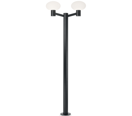 ARMONY Dobbelt Bedlampe i aluminium og plast H215 cm 2 x E27 - Antracit/Hvid