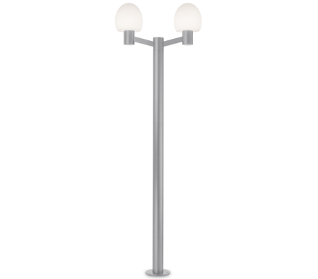 CONCERTO Dobbelt Bedlampe i aluminium og plast H220,5 cm 2 x E27 - Hvid/Hvid