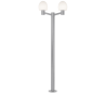 CONCERTO Dobbelt Bedlampe i aluminium og plast H220,5 cm 2 x E27 - Grå/Hvid