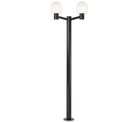 CONCERTO Dobbelt Bedlampe i aluminium og plast H220,5 cm 2 x E27 - Antracit/Hvid