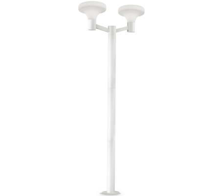 CONCERTO Dobbelt Bedlampe i aluminium og plast H220,5 cm 2 x E27 - Hvid/Hvid